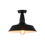 Industrial Balcony Barn Iron Semi-Flush Mount Light Image - 11