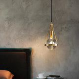 Industrial Bedroom Gold Clear Crystal Globe Pendant Light Image - 2