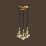 Industrial Bedroom Gold Clear Crystal Globe Pendant Light Image - 6