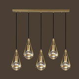 Industrial Bedroom Gold Clear Crystal Globe Pendant Light Image - 9