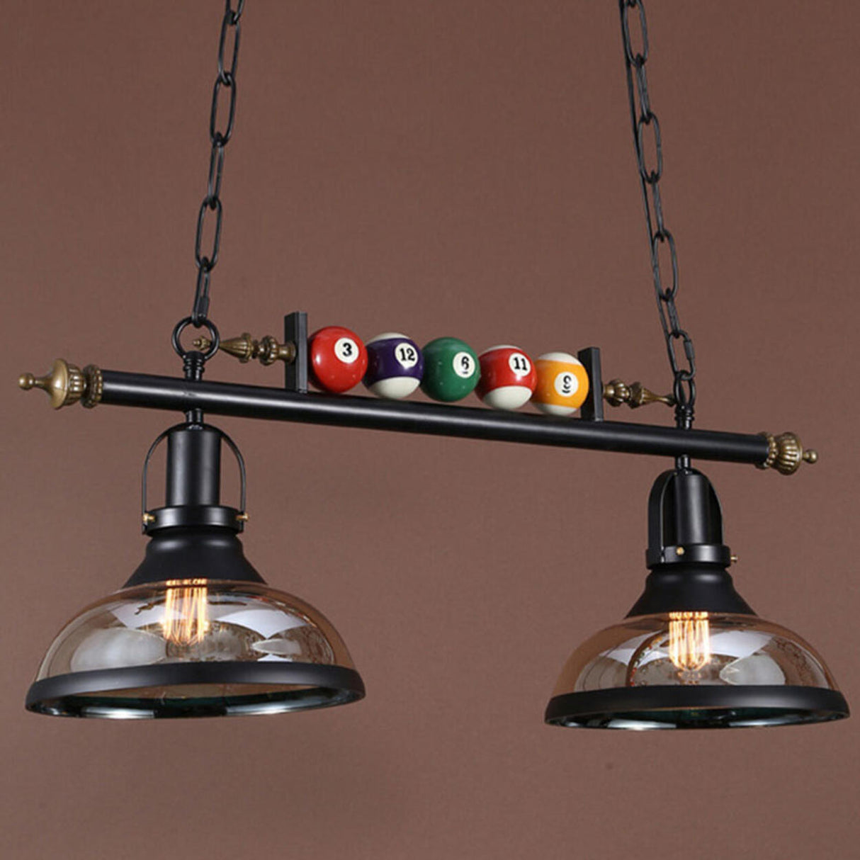 Industrial Billiards-Themed Dome Island Pendant Light Image - 14