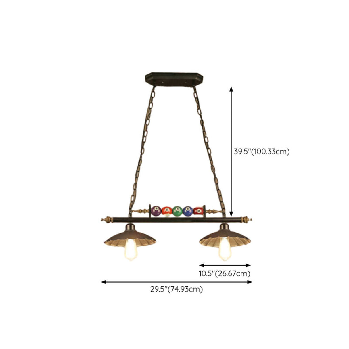 Industrial Billiards-Themed Dome Island Pendant Light Image - 16