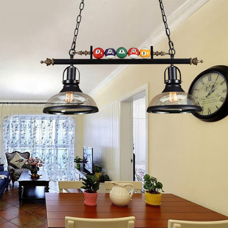 Industrial Billiards-Themed Dome Island Pendant Light Image - 2