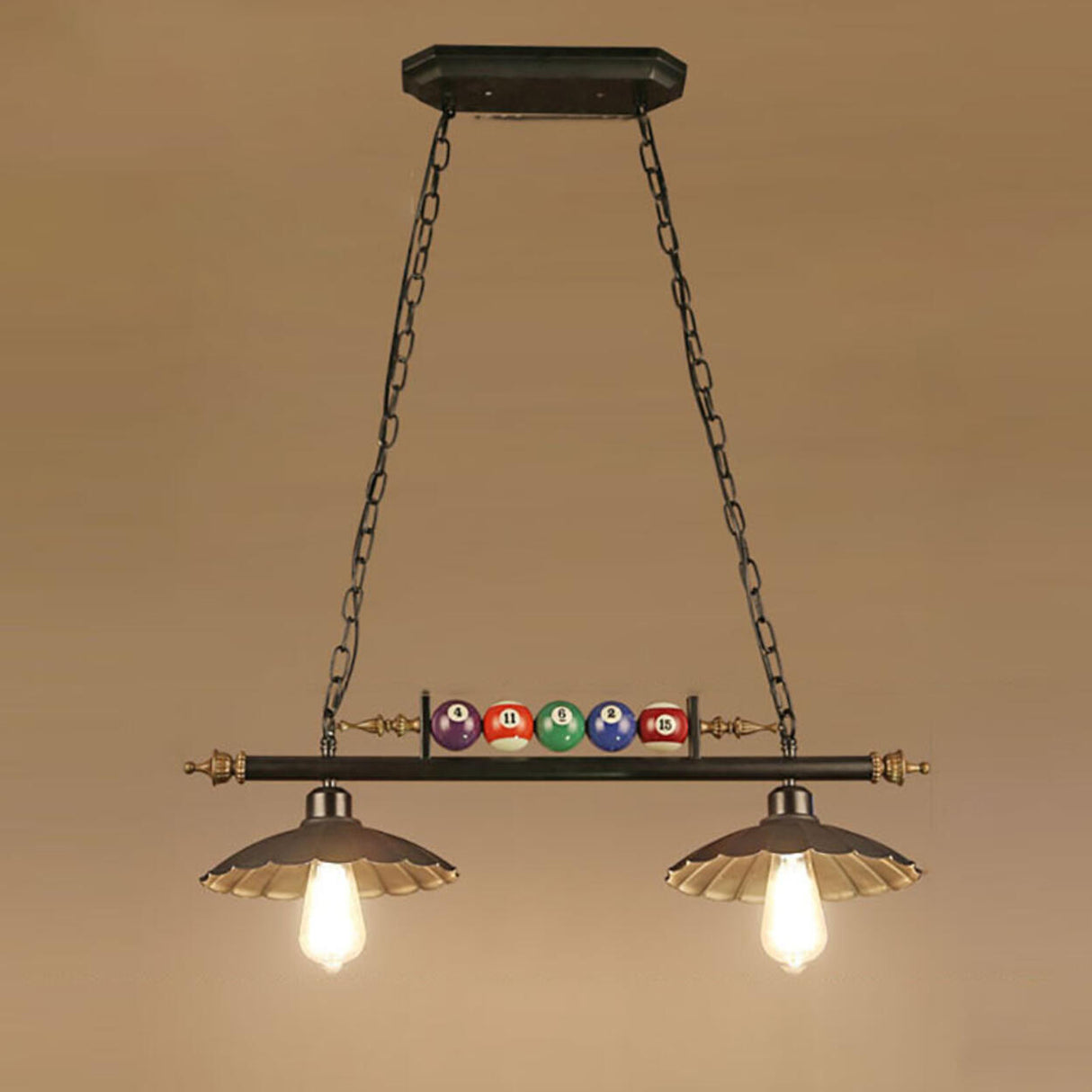 Industrial Billiards-Themed Dome Island Pendant Light Image - 6