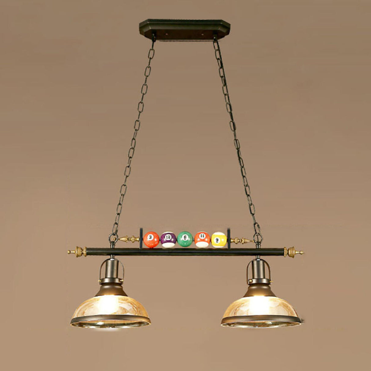 Industrial Billiards-Themed Dome Island Pendant Light Image - 7