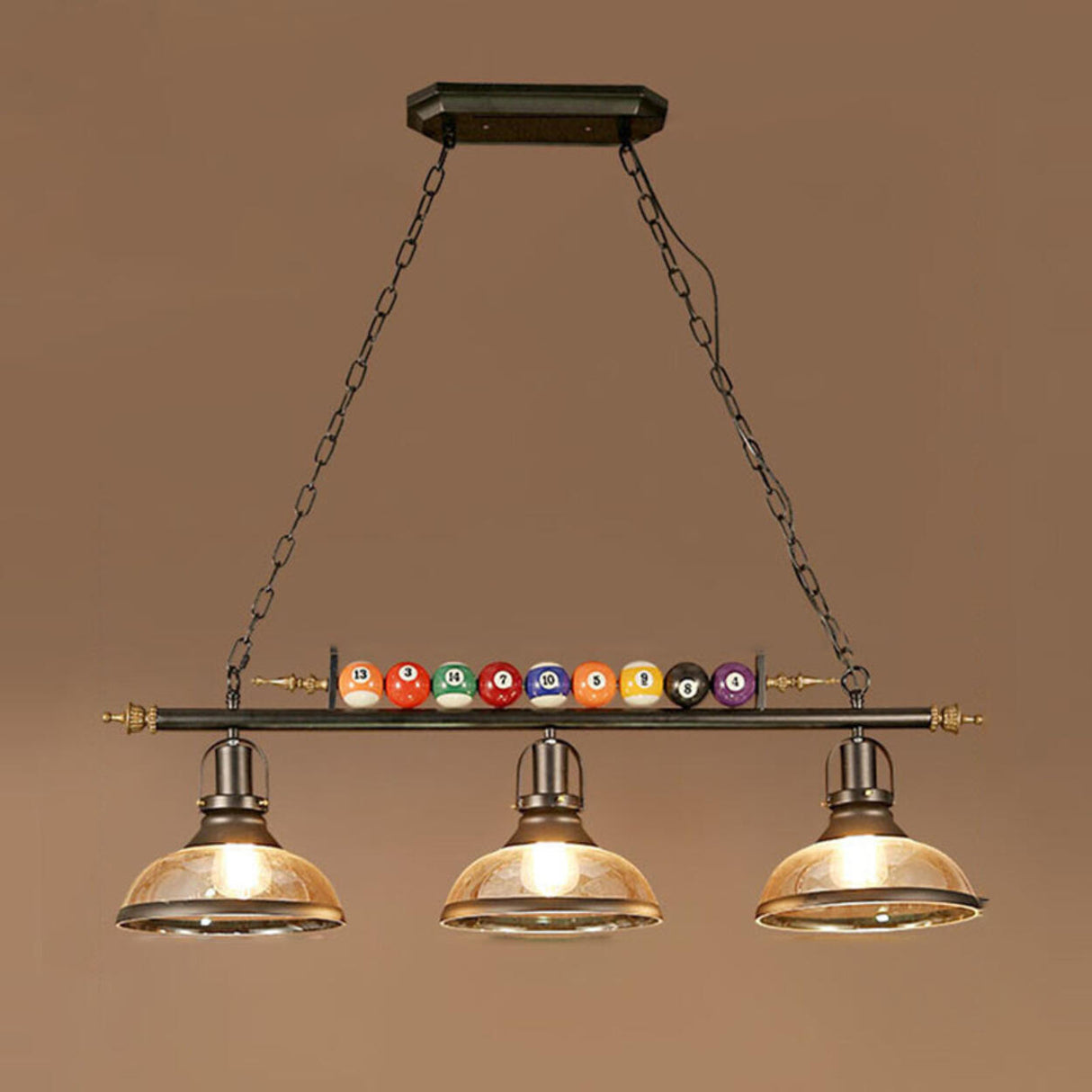 Industrial Billiards-Themed Dome Island Pendant Light Image - 8