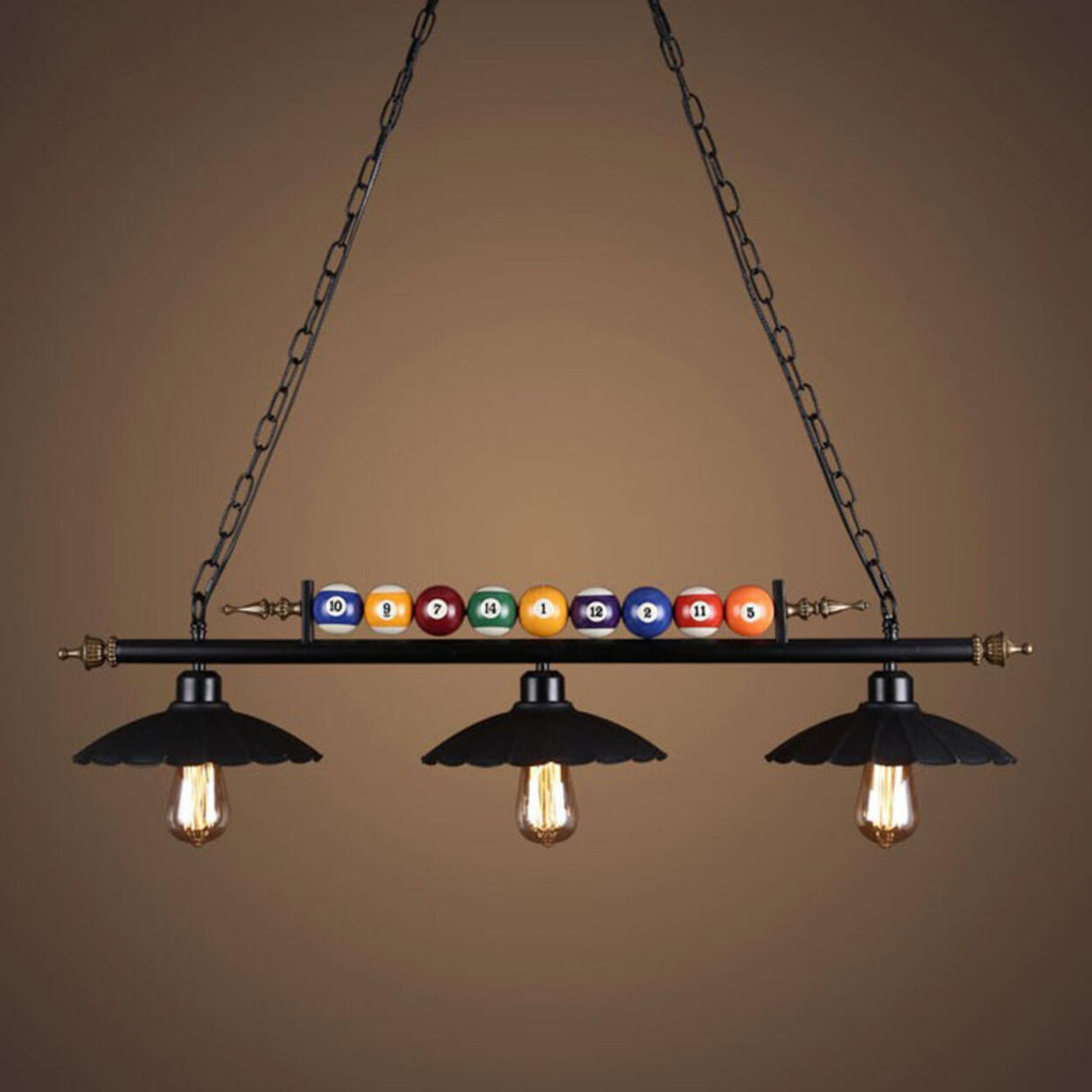 Industrial Billiards-Themed Dome Island Pendant Light Image - 9