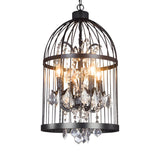 Industrial Birdcage Candle and Crystal Pendant Chandelier Image - 4