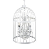 Industrial Birdcage Candle and Crystal Pendant Chandelier Image - 8