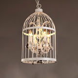 Industrial Birdcage Candle and Crystal Pendant Chandelier Image - 9