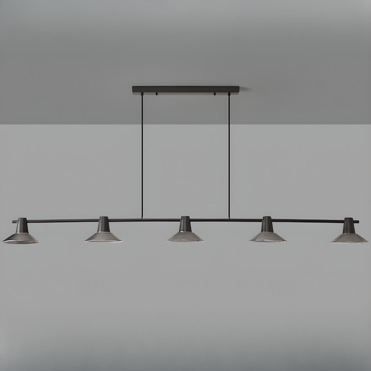 Industrial Black 3-Light Cone Island Pendant Light Image - 11