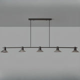 Industrial Black 3-Light Cone Island Pendant Light Image - 11