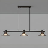 Industrial Black 3-Light Cone Island Pendant Light Image - 12