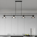 Industrial Black 3-Light Cone Island Pendant Light Image - 4