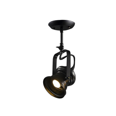 Industrial Black Adjustable Semi-Flush Mount Light Image - 3