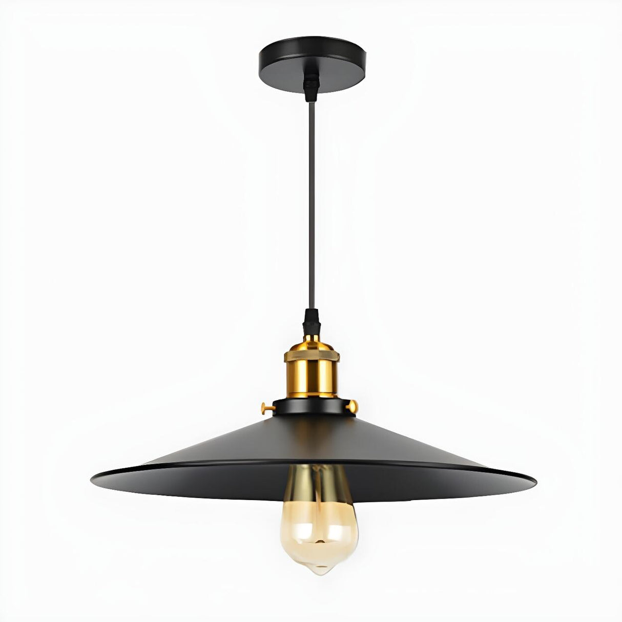 Industrial Black Aluminum Barn Dining Room Pendant Light Image - 11