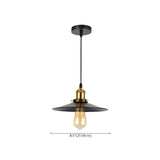 Industrial Black Aluminum Barn Dining Room Pendant Light #size