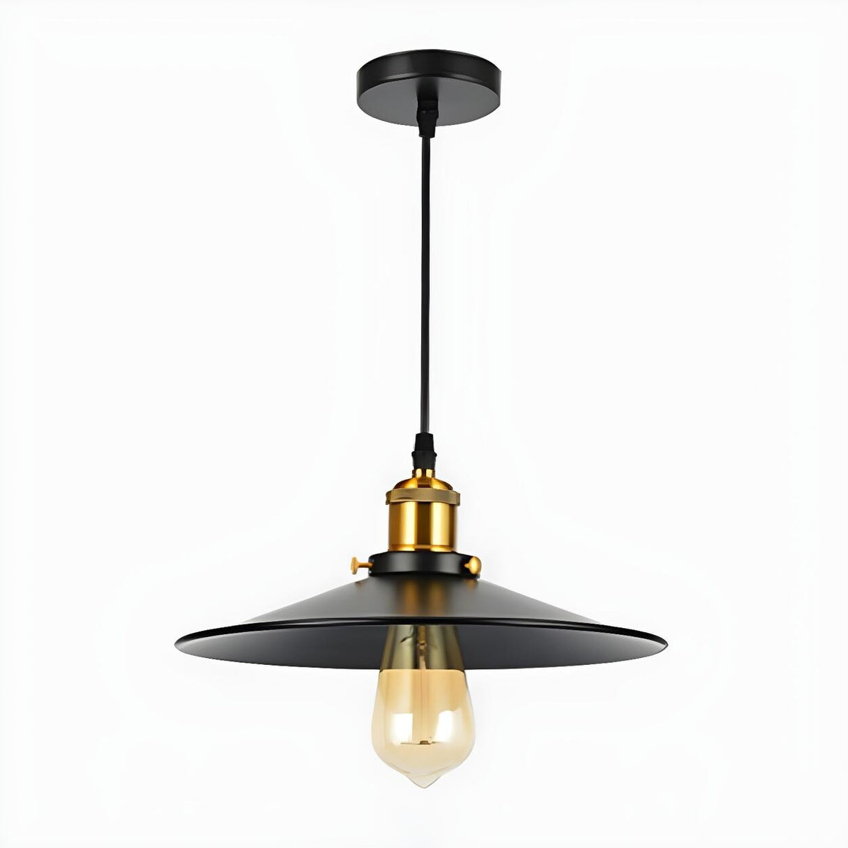 Industrial Black Aluminum Barn Dining Room Pendant Light Image - 9