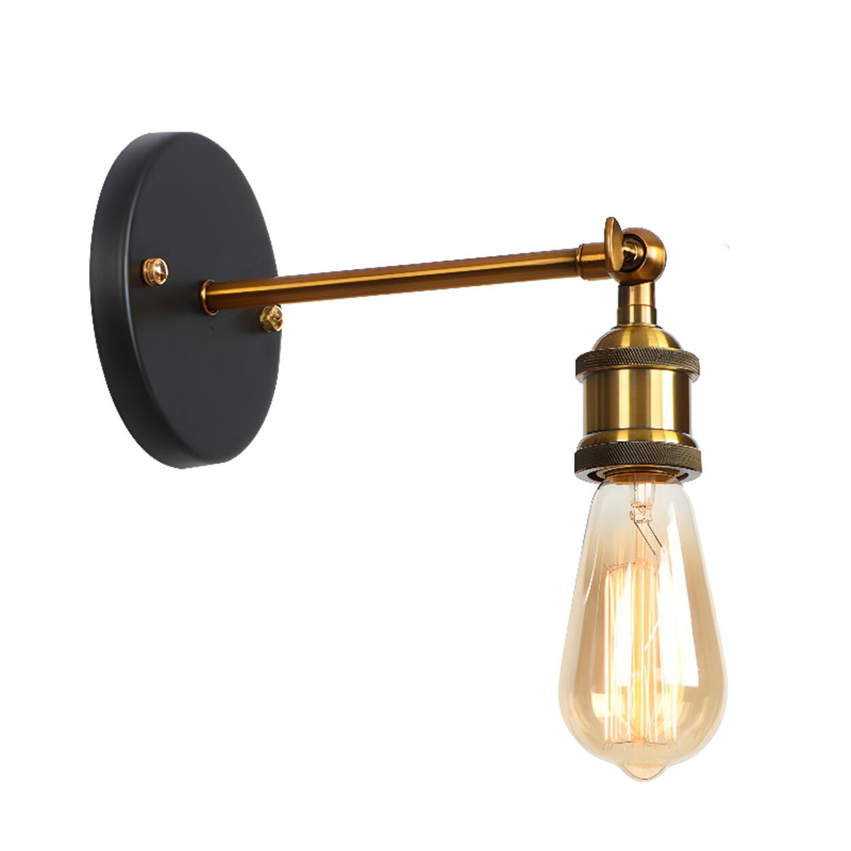 Industrial Black and Gold Cone Metal Wall Sconce Image - 11