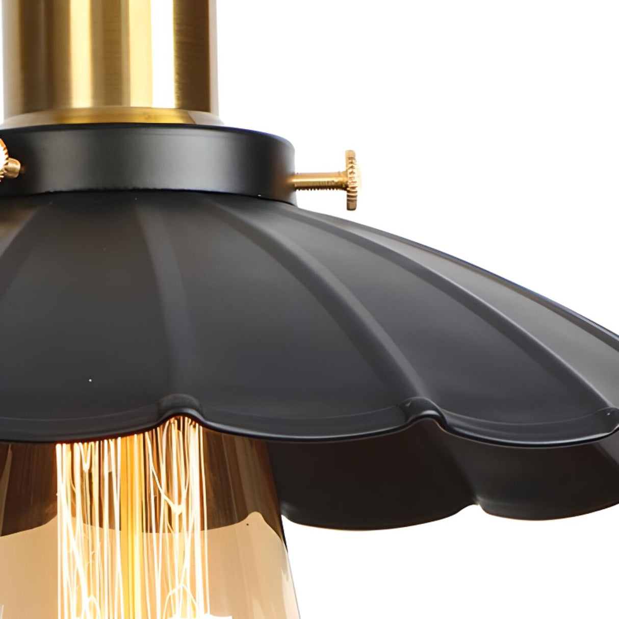 Industrial Black and Gold Cone Metal Wall Sconce Image - 13