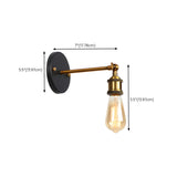 Industrial Black and Gold Cone Metal Wall Sconce #size