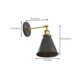 Industrial Black and Gold Cone Metal Wall Sconce Image - 17