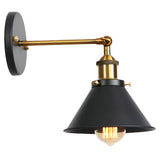 Industrial Black and Gold Cone Metal Wall Sconce Image - 7