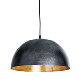 Industrial Black and White Metal Dome Pendant Light Image - 5