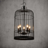 Industrial Black Birdcage Candelabra Crystal Chandelier Image - 4