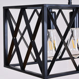 Industrial Black Cage Metal Island Hanging Light Image - 10