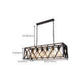 Industrial Black Cage Metal Island Hanging Light Image - 13