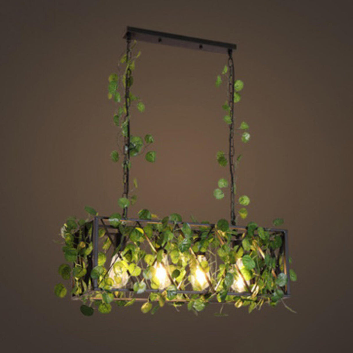 Industrial Black Cage Metal Island Hanging Light Image - 5