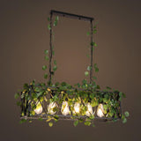 Industrial Black Cage Metal Island Hanging Light Image - 7