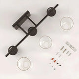 Industrial Black Clear Glass 3 Bulbs Wall Vanity Light Image - 9