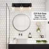 Industrial Black Clear Glass Cylinder Wall Vanity Light Image - 7