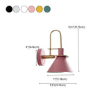 Industrial Black Cone Bedside Metal Wall Sconce #size