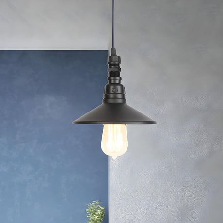 Industrial Black Cone Edison Bulb Pendant Light Image - 1