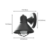 Industrial Black Cone Metal Exterior LED Wall Light #size