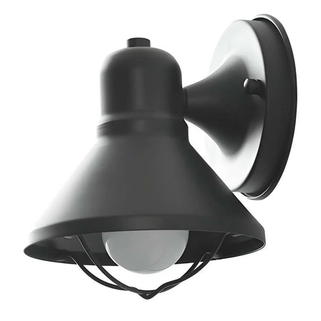 Industrial Black Cone Metal Exterior LED Wall Light Image - 2