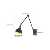 Industrial Black Cone Metal Swing Arm Wall Sconce Image - 12