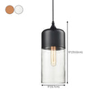 Industrial Black Cylinder Glass Pendant Light Set Image - 17