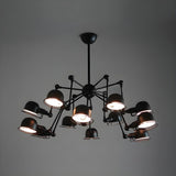 Industrial Black Dome Adjustable Multi-Arm Chandelier Image - 3