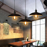 Industrial Black Dome Metal Dining Room Pendant Light Image - 1