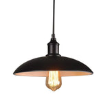 Industrial Black Dome Metal Dining Room Pendant Light Image - 5