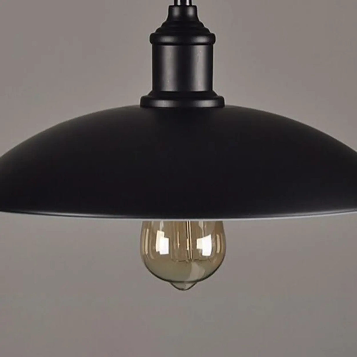 Industrial Black Dome Metal Dining Room Pendant Light Image - 8