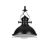 Industrial Black Dome Metal Downrods Pendant Light Image - 14