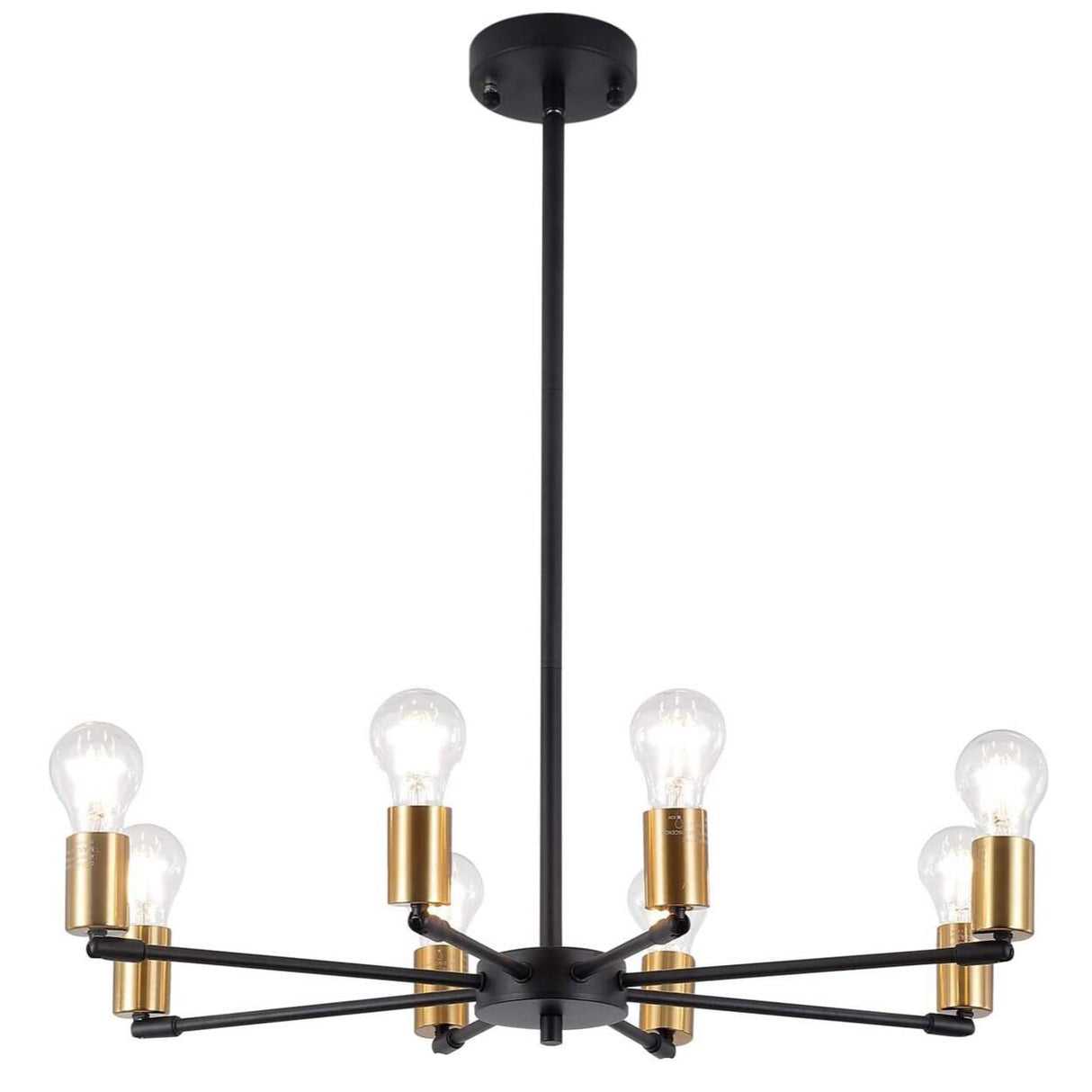 Industrial Black Exposed Bulbs Chandelier Adjustable Height Image - 6