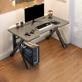 Industrial Black Exterior Shelf Wood Sled Gaming Desk Image - 17