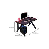 Industrial Black Exterior Shelf Wood Sled Gaming Desk Image - 23