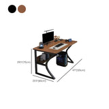 Industrial Black Exterior Shelf Wood Sled Gaming Desk Image - 32